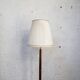 Mid-century floor lamp in brass and polished wood by Böhlmarks, Sweden, 1940s.
