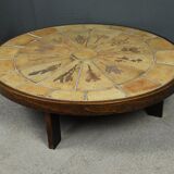 Oval coffee table signed R. Capron, collection les Herbiers, Vallauris – 1960