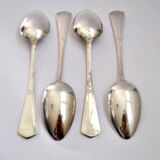 Set of 4 art deco table spoons in silver metal e. feisskohl 1920-1930