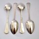 Set of 4 art deco table spoons in silver metal e. feisskohl 1920-1930