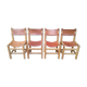 Serie de 4 chaises orme et cuir, maison regain