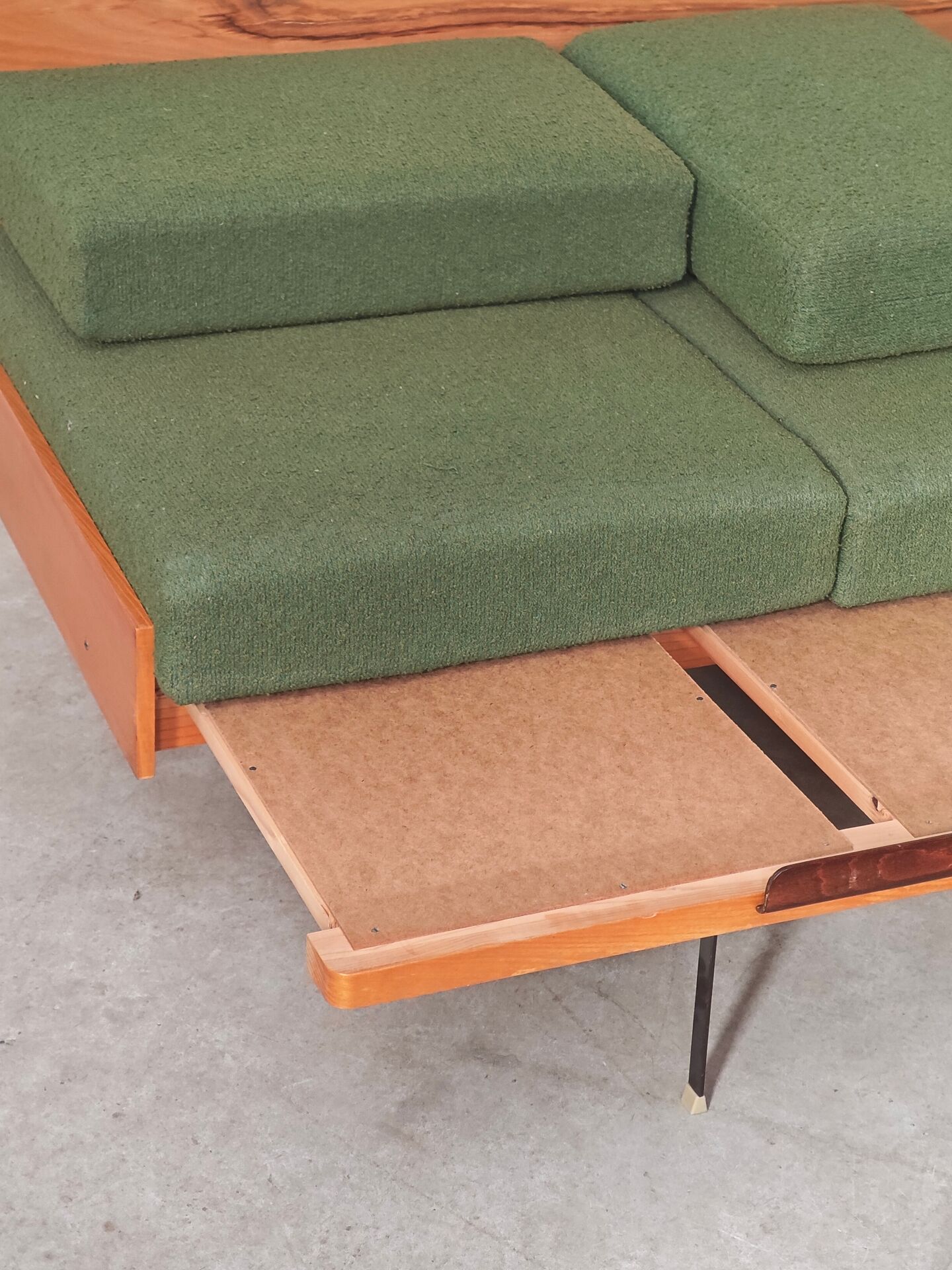 Green folding bench sofa by UP Zavody 1970