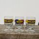 3 glasses with feet of vintage bistrot Ricard