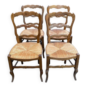 4 chaises Louis XV en - bois