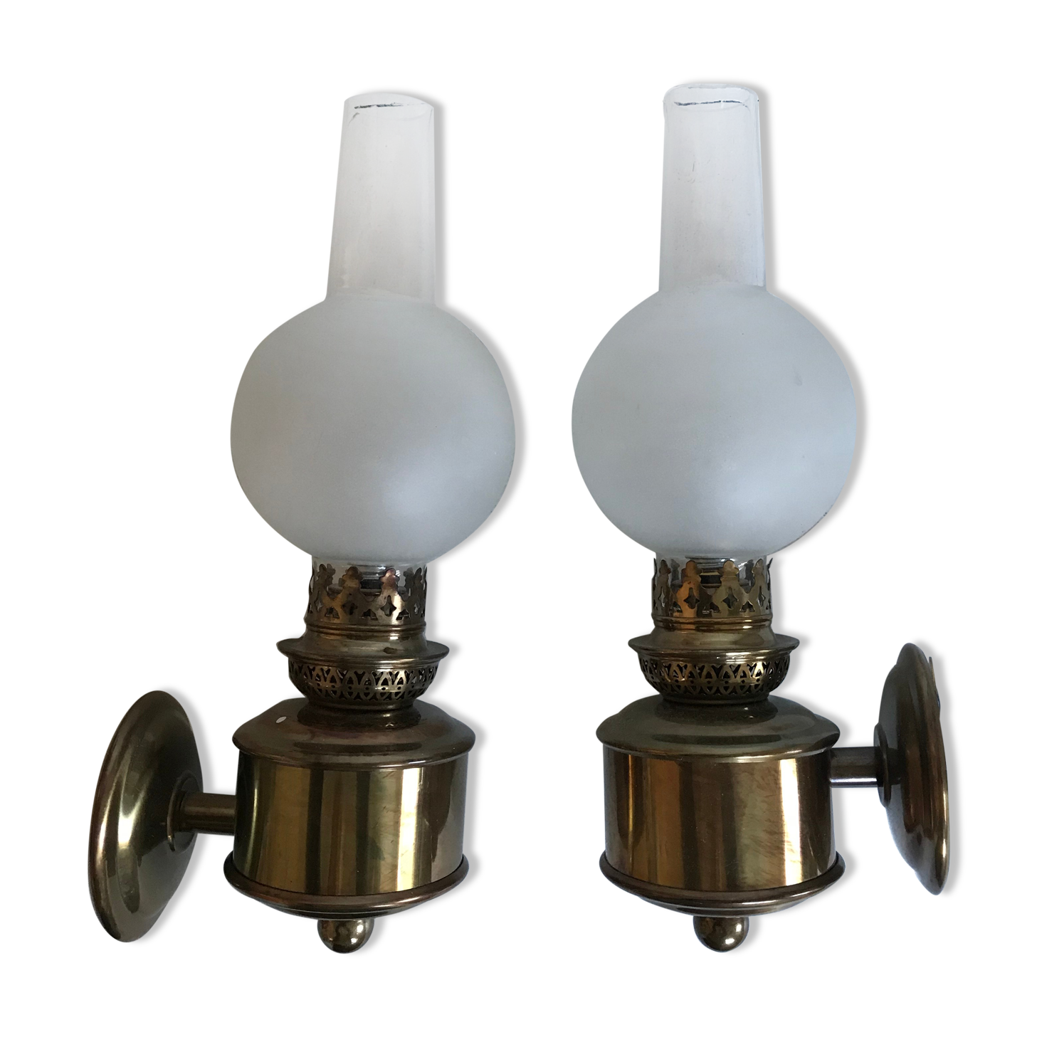 Old pair of brass wall light