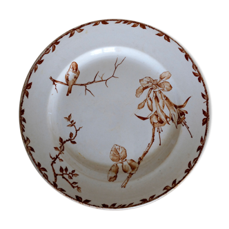 Antique brown Oxford model plate, HB - Choisy-le-Roy Co., 1900s