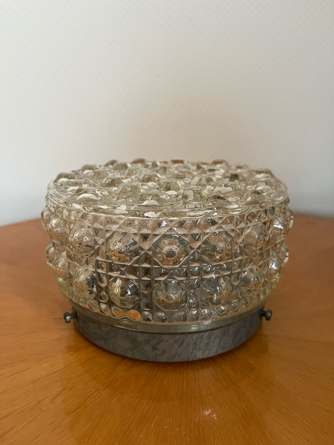 Vintage ceiling lamp glass globe molded