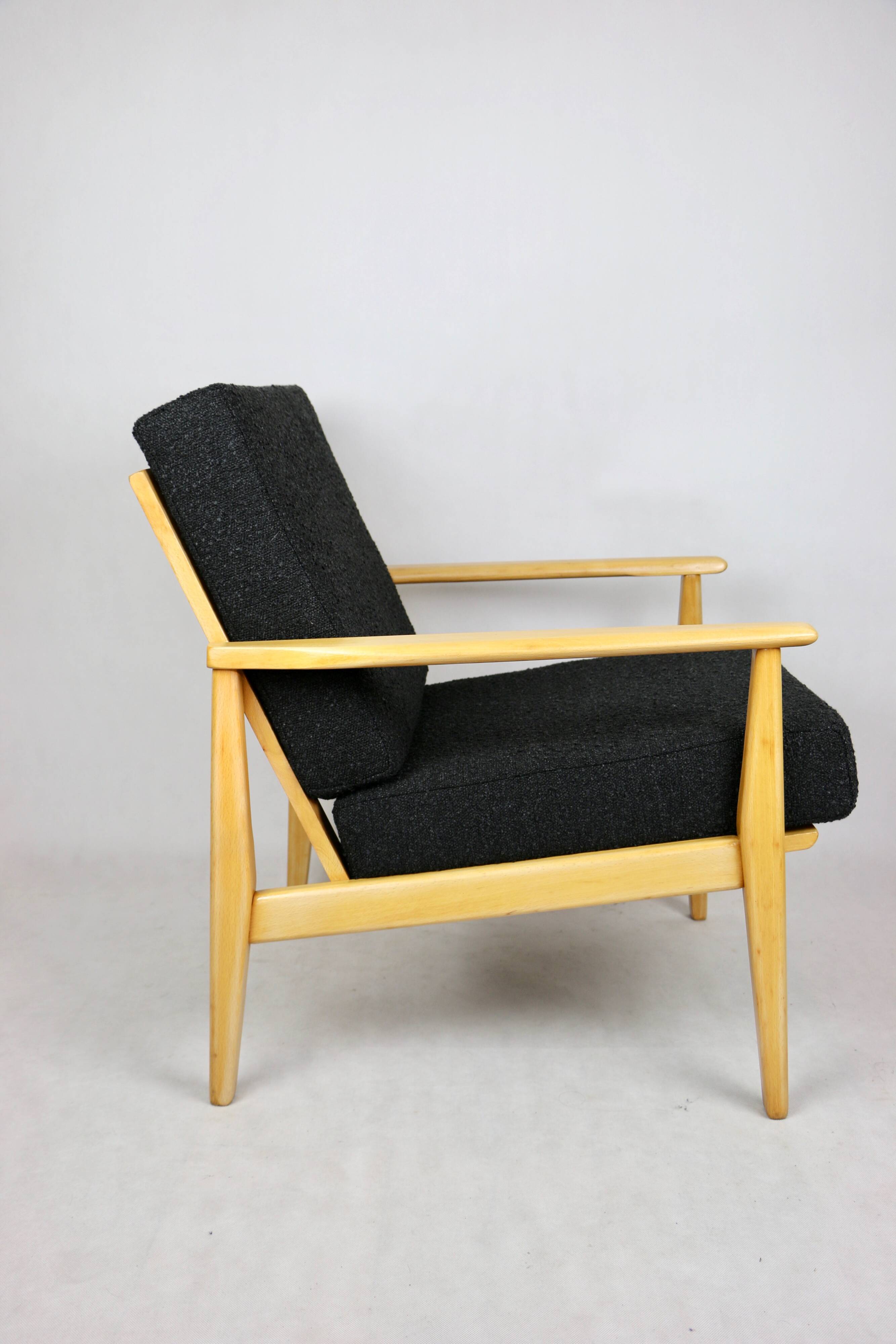 Fauteuil boucle noir danois, 1970s