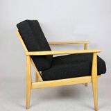 Fauteuil boucle noir danois, 1970s