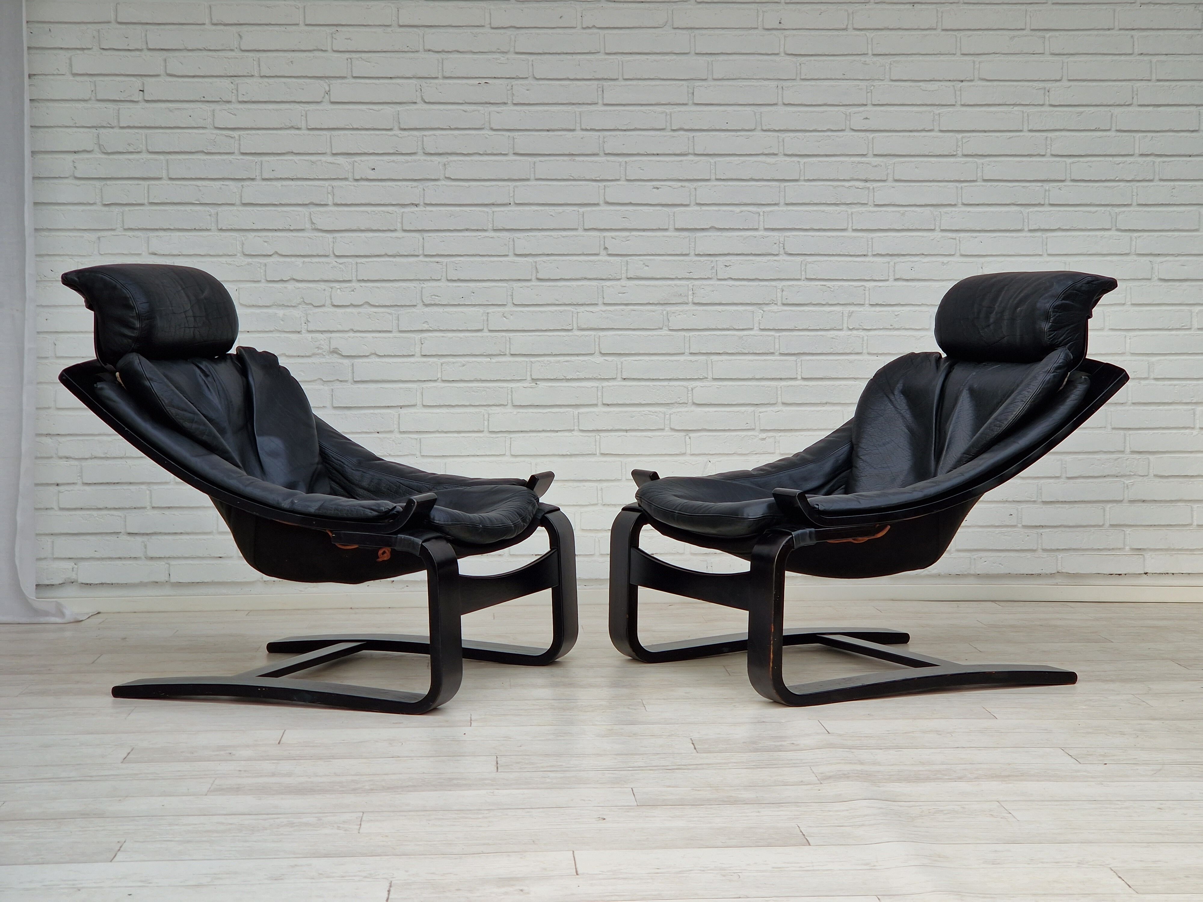 Set de 2 fauteuils Kroken par Ake Fribyter pour Nelo Suède années 1970
