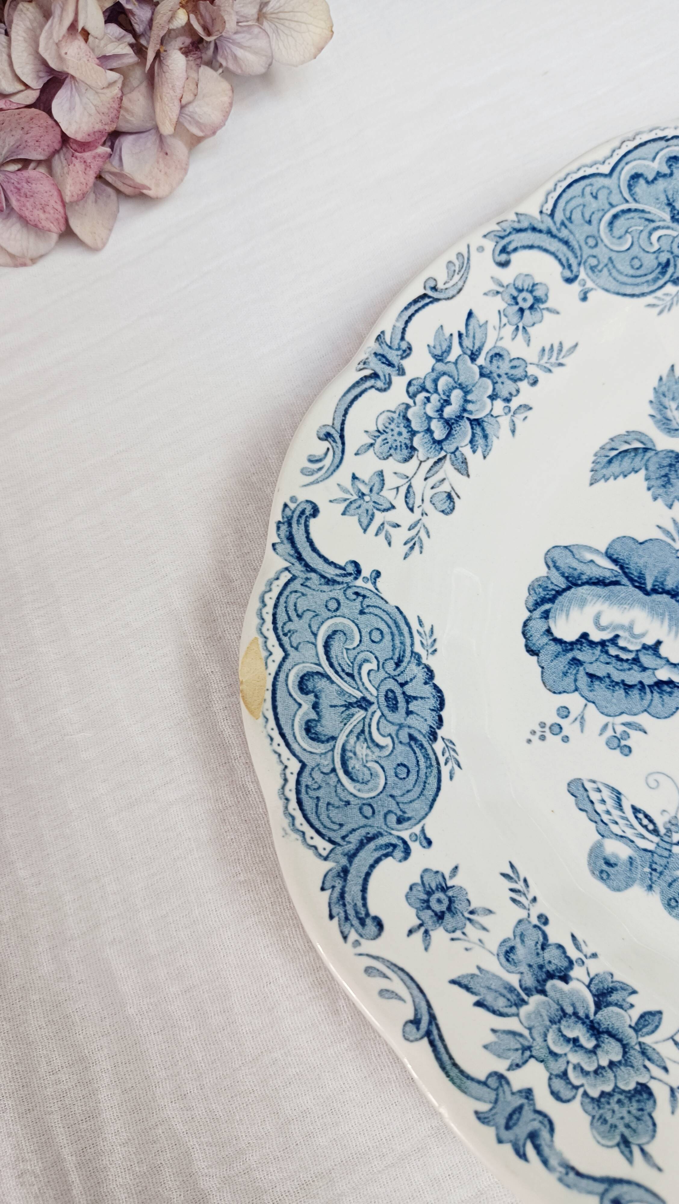 Ridgway Staffordshire oval flat, Windsor blue