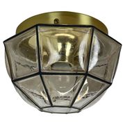 Ceiling Light "Iron Rings" made of Brass and Glass by Glashütte Limburg, Germany, 1970s