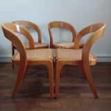Baumann chairs model gondola in beech and cannage 1970