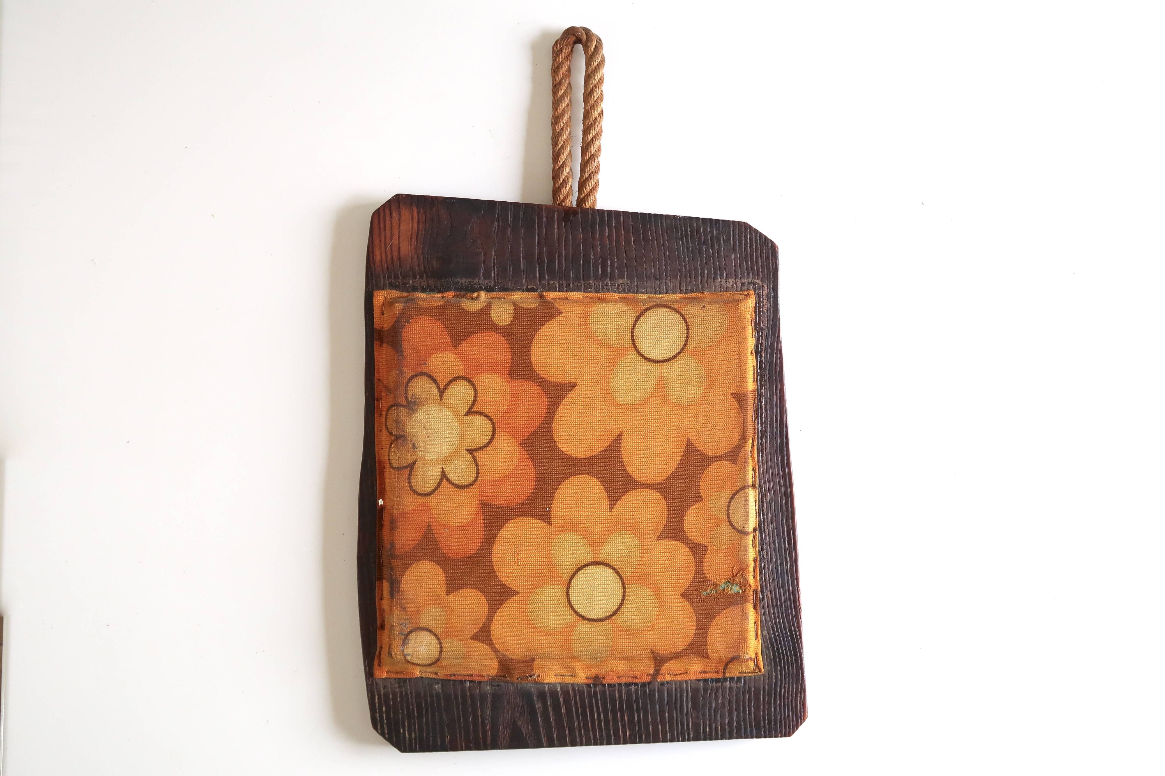 Free-form wooden mirror, 70s