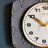 Vintage clock rectangular silent wall clock "Golden Blue Spotlight"