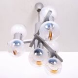 Mazzega Murano Chandelier / Space Age Glass Pendant Light 1970s Italy