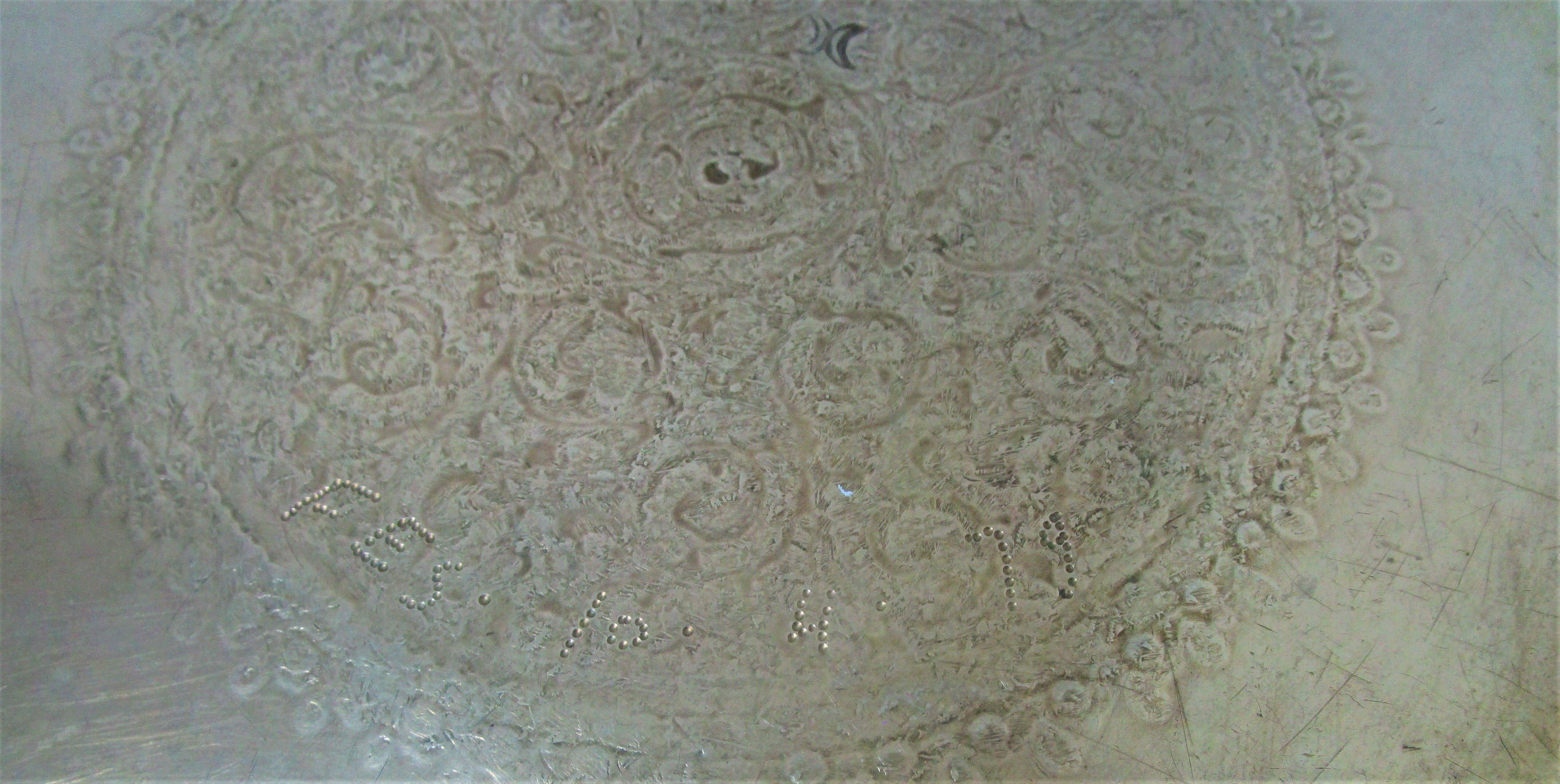 Moroccan patinated brass platter 70s
