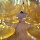 6 coupes à glace en verre jaune