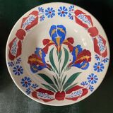 Anciens plats creux en faïence, à motif floraux, xixeme/début xxeme