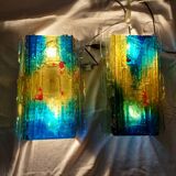 Pair of raak glass appliques, Willem Van Oyen, Chartres model