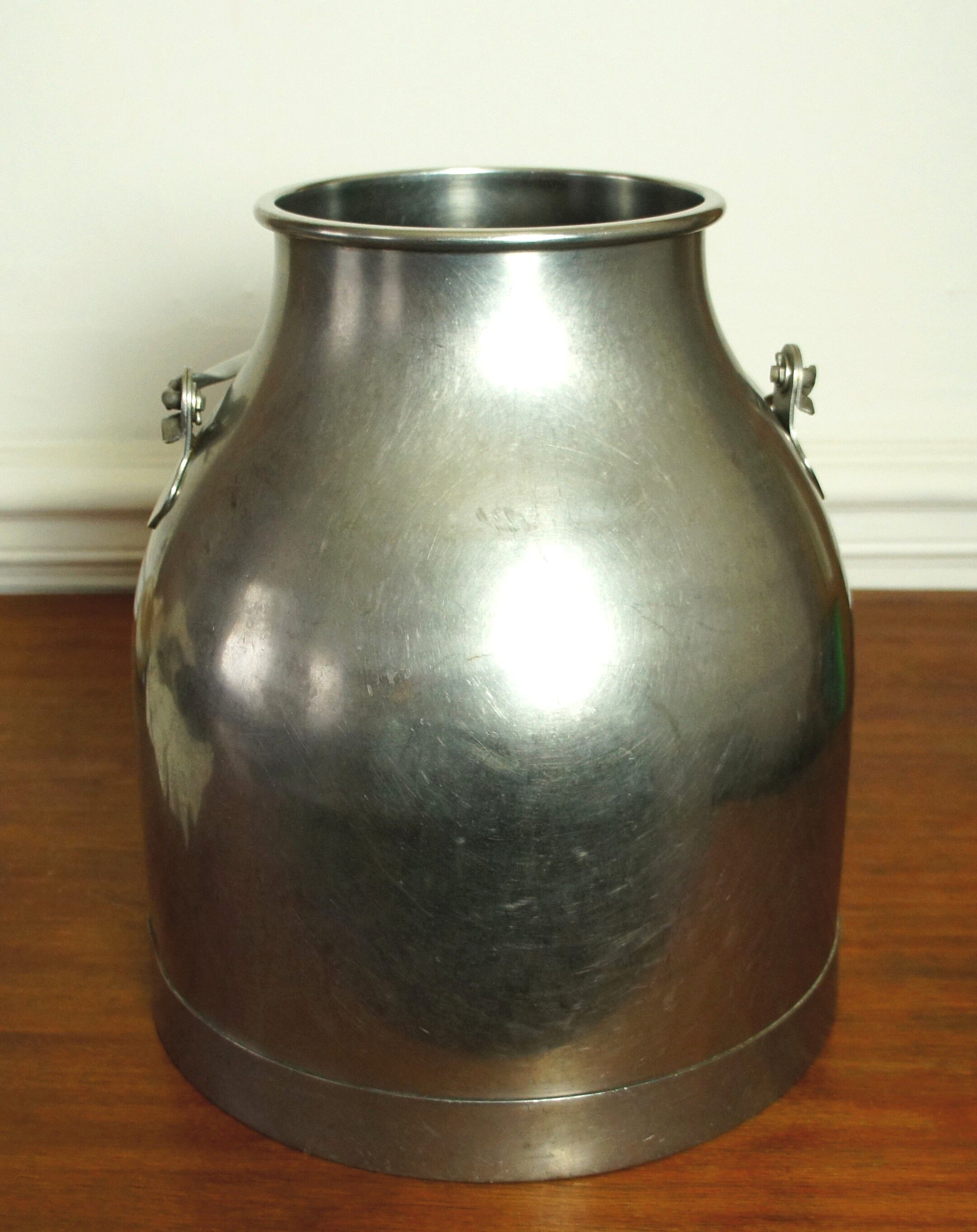 Old stainless steel milk can