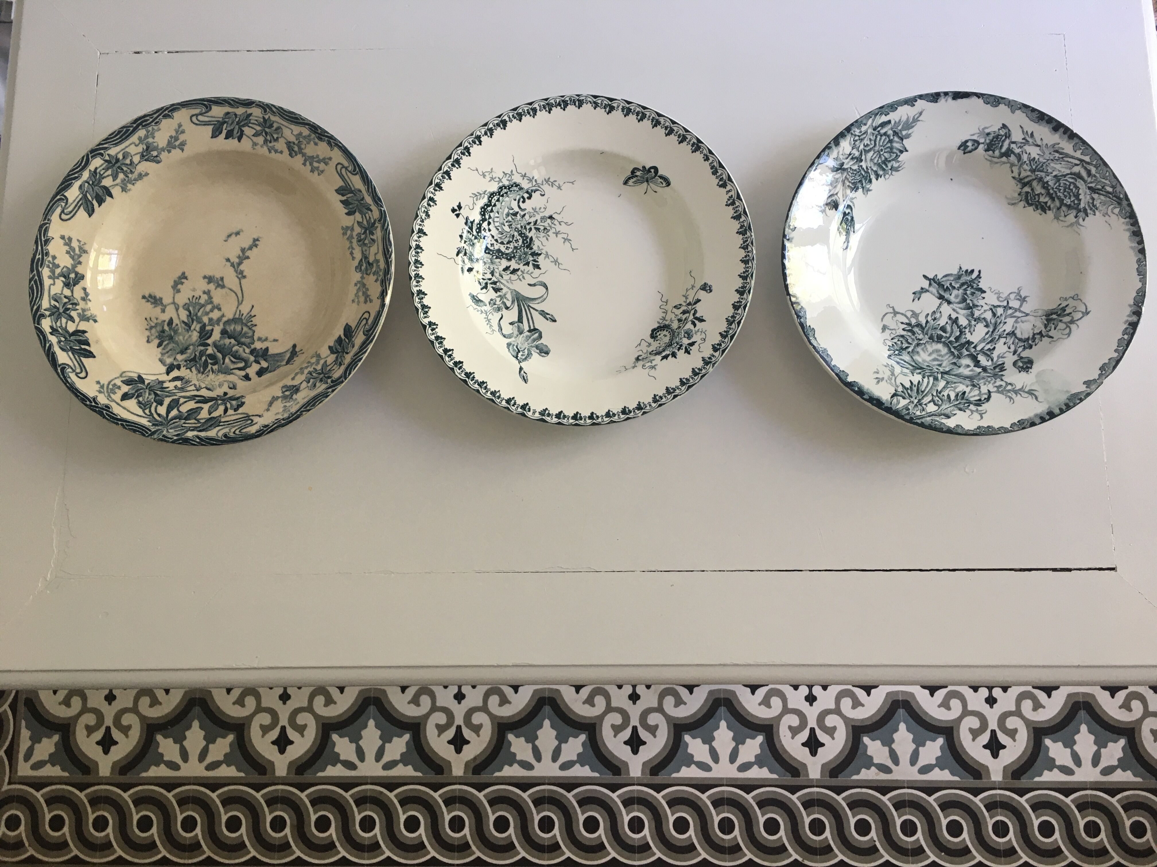 Set of 3 old plates