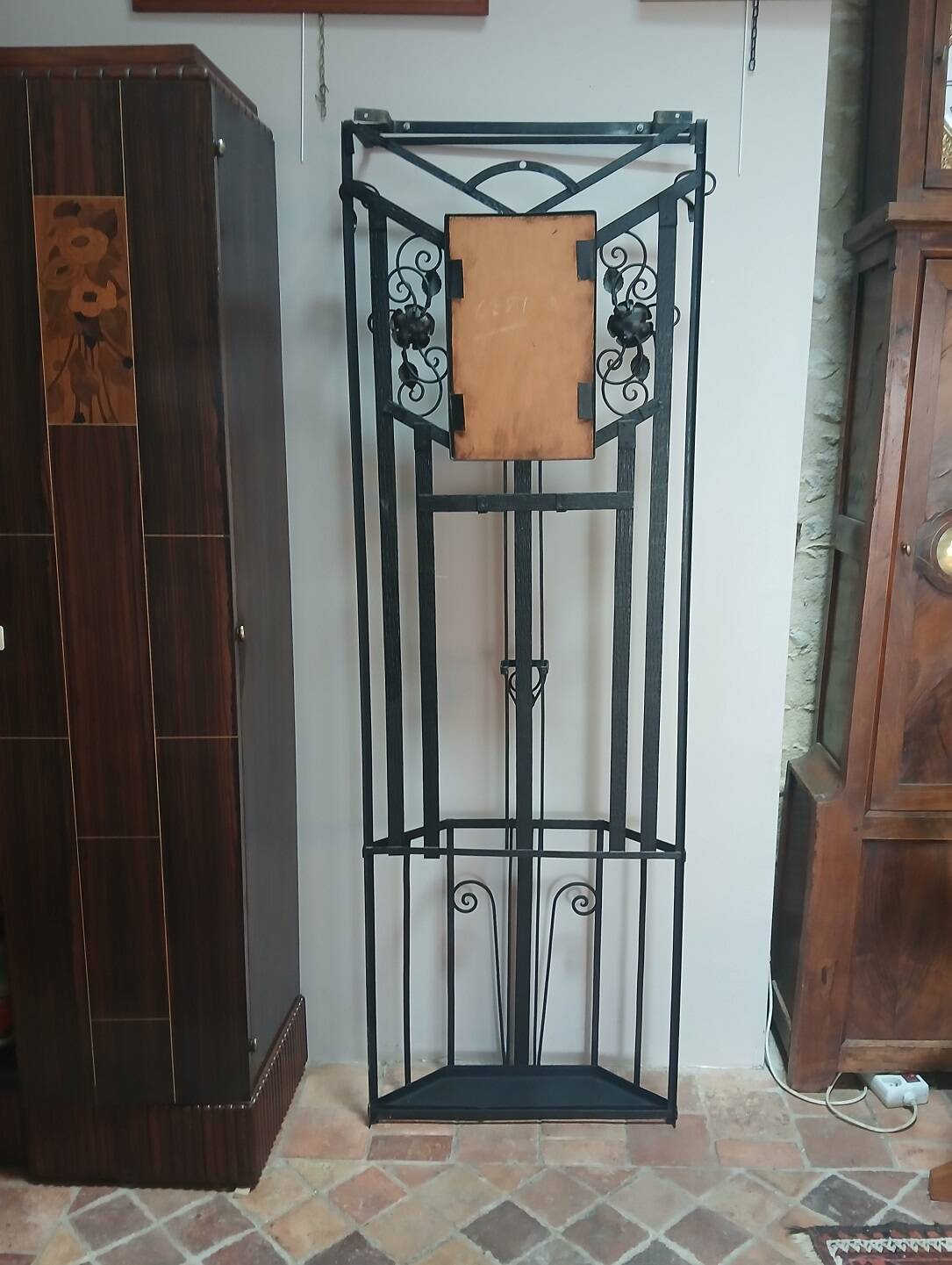 Portemanteau Art Déco en fer forgé