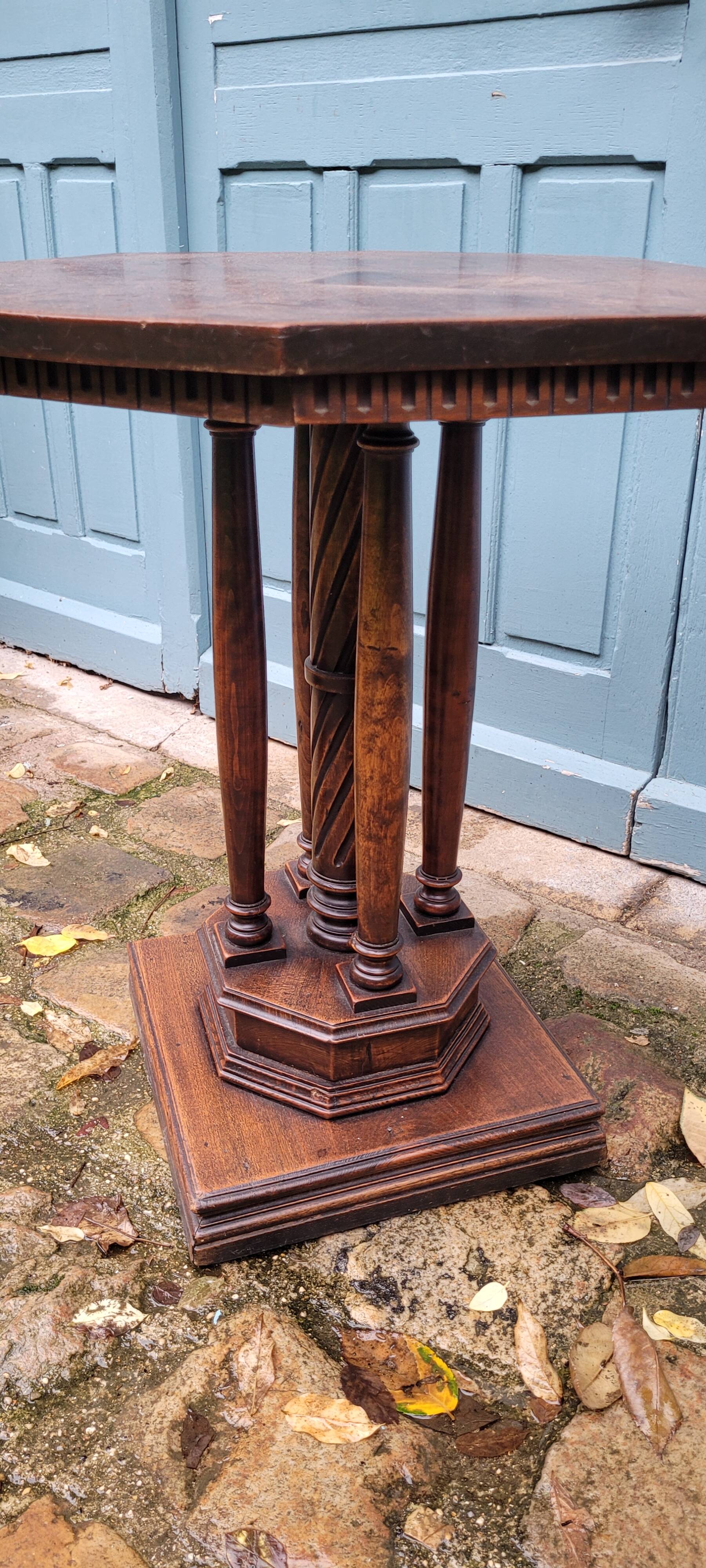 Wooden pedestal table