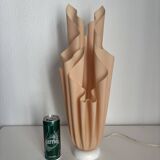 Vintage 1970 Athéna lamp by Georgia Jacob, draped in salmon - 50 cm