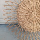 Round rattan sun mirror - 48cm