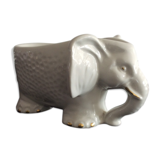 Vide poche éléphant en porcelaine des années 70 estampillé Capodimonte