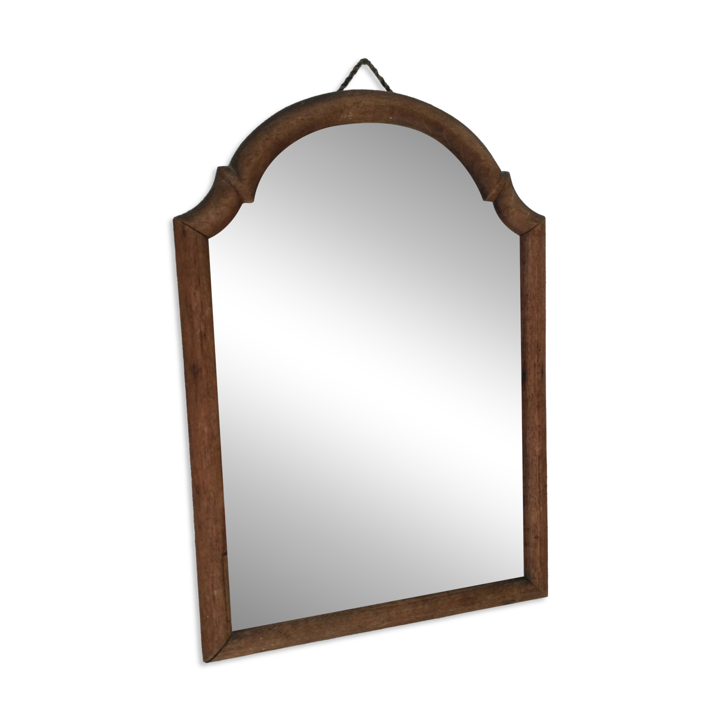 Antique tall round mirror