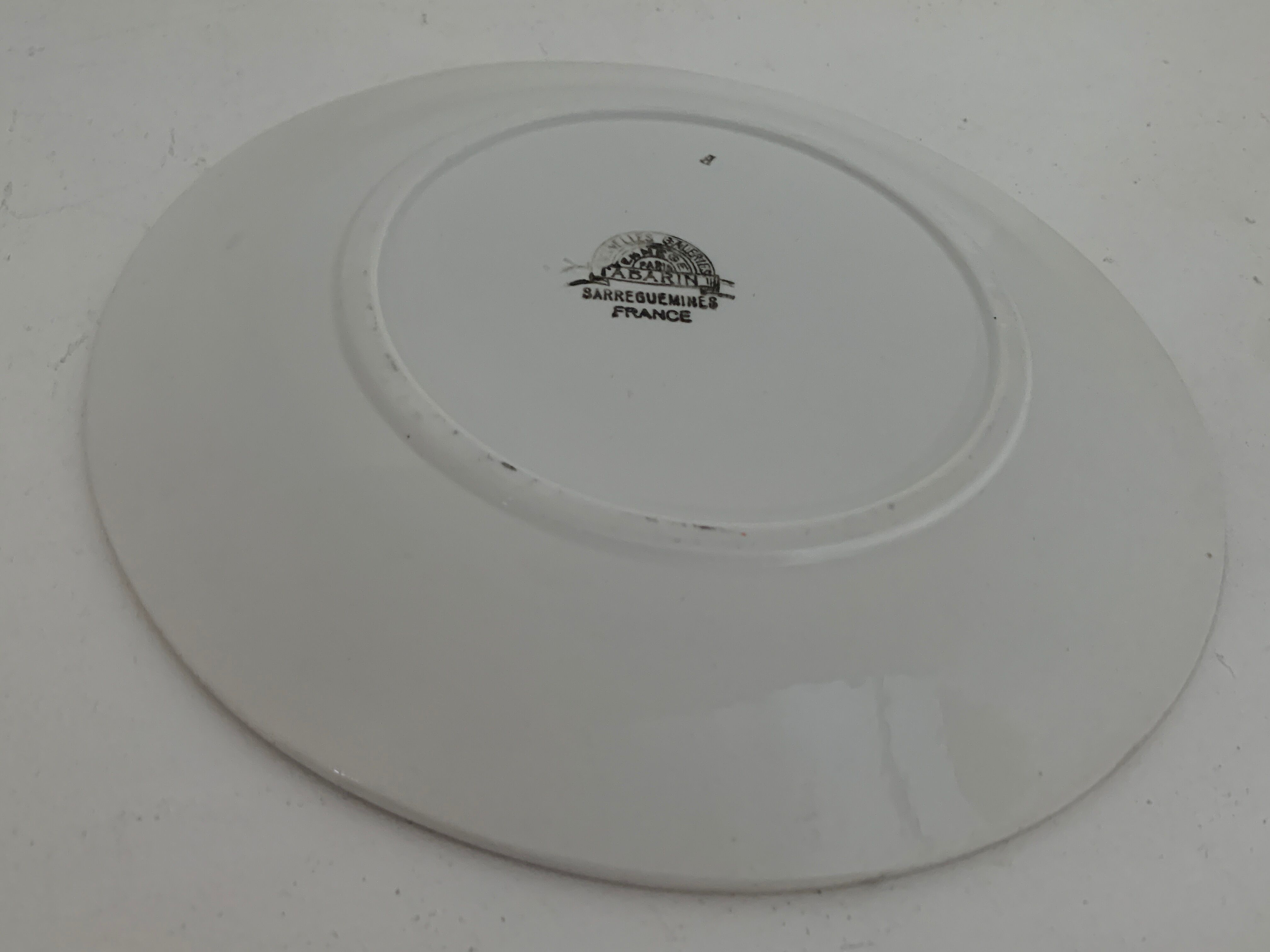 5 flat plates Sarreguemines, Tabarin model