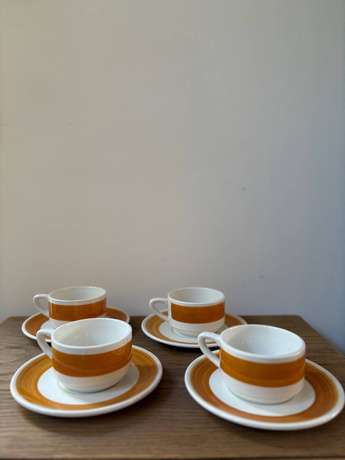 4 Luneville cups and saucers, Florence model, vintage