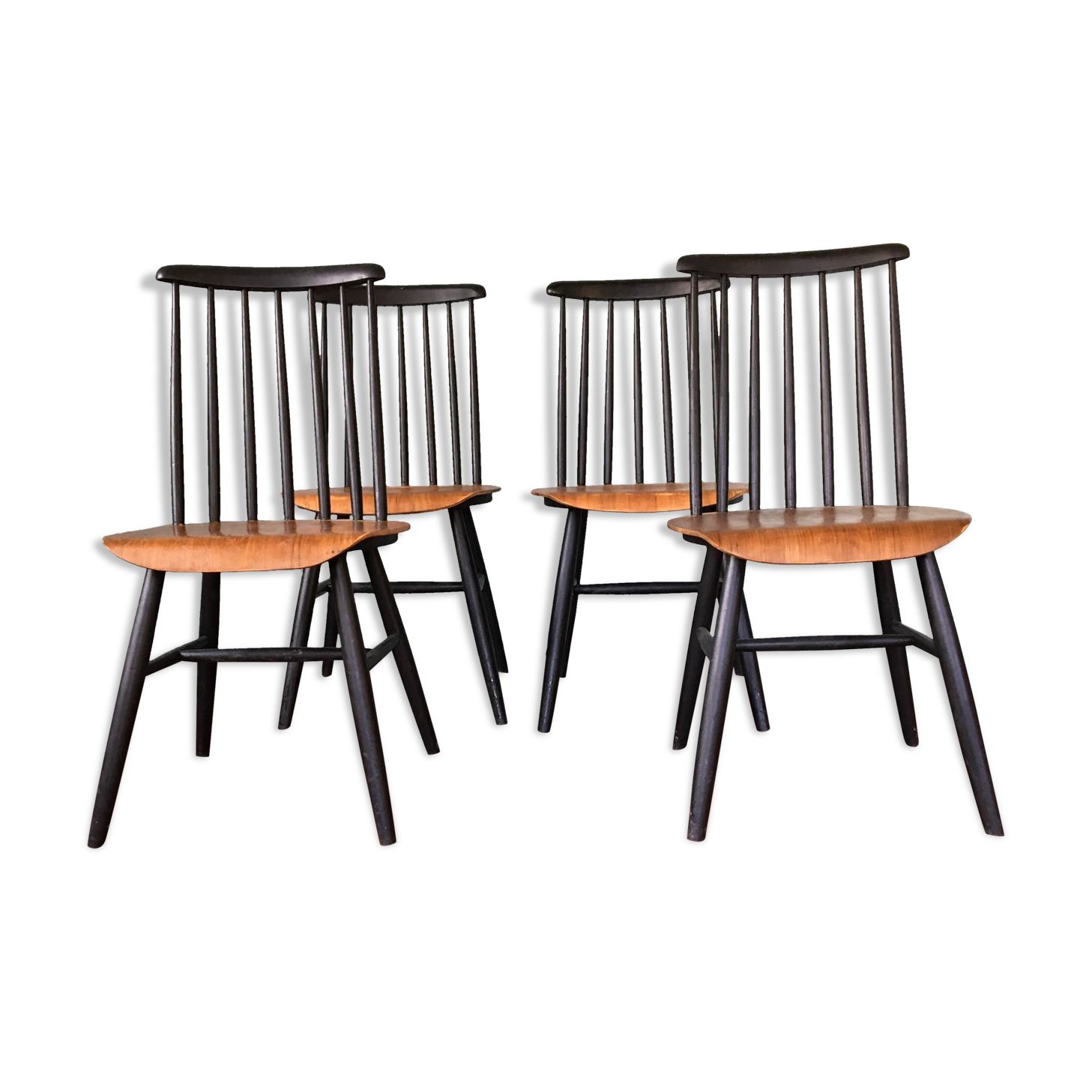 Suite of 4 scandinavian chairs "Fanett" by Ilmari Tapiovaara, 60