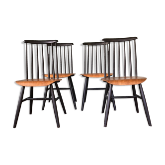 Suite of 4 scandinavian chairs "Fanett" by Ilmari Tapiovaara, 60