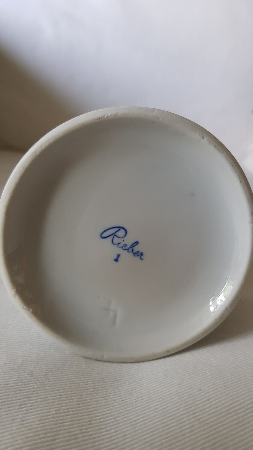 Pichet à lait en porcelaine Rieber en motif de Saxe bleu-blanc