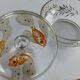 1930s Antique Bohemian Glass Bonbon Dish, Hand blown & painted, Art Deco