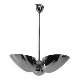1930s Restored Bauhaus Chrome Plated Chandelier by Zukov , Czechoslovakia