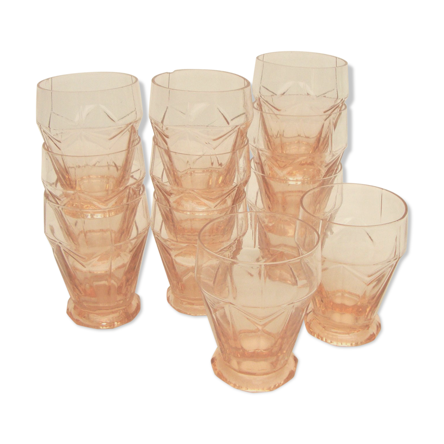 Set de 11 verres gobelets art déco