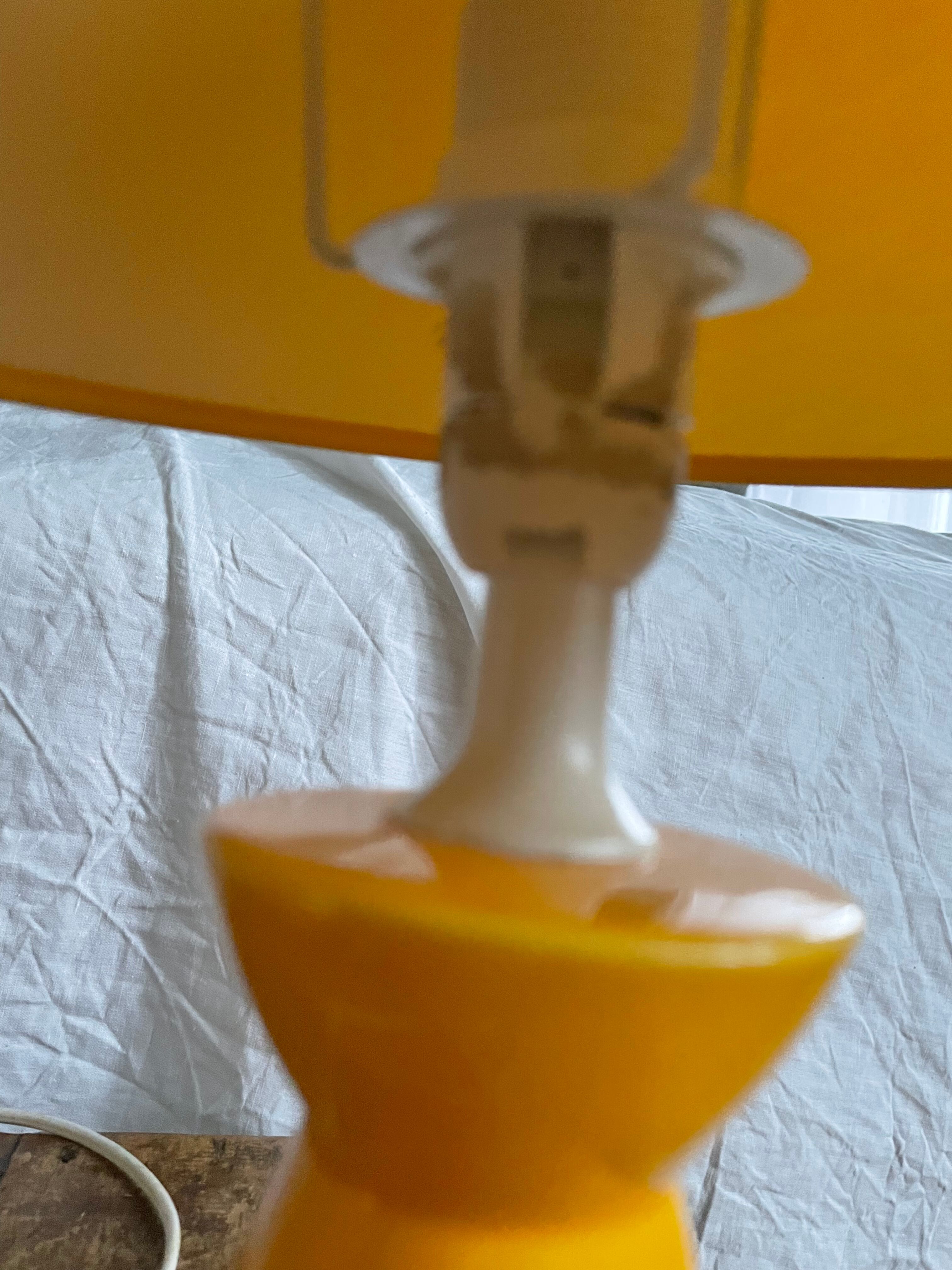 Bedside yellow lamps