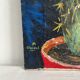 Peinture ancienne huile sur toile cactus signée Claudel