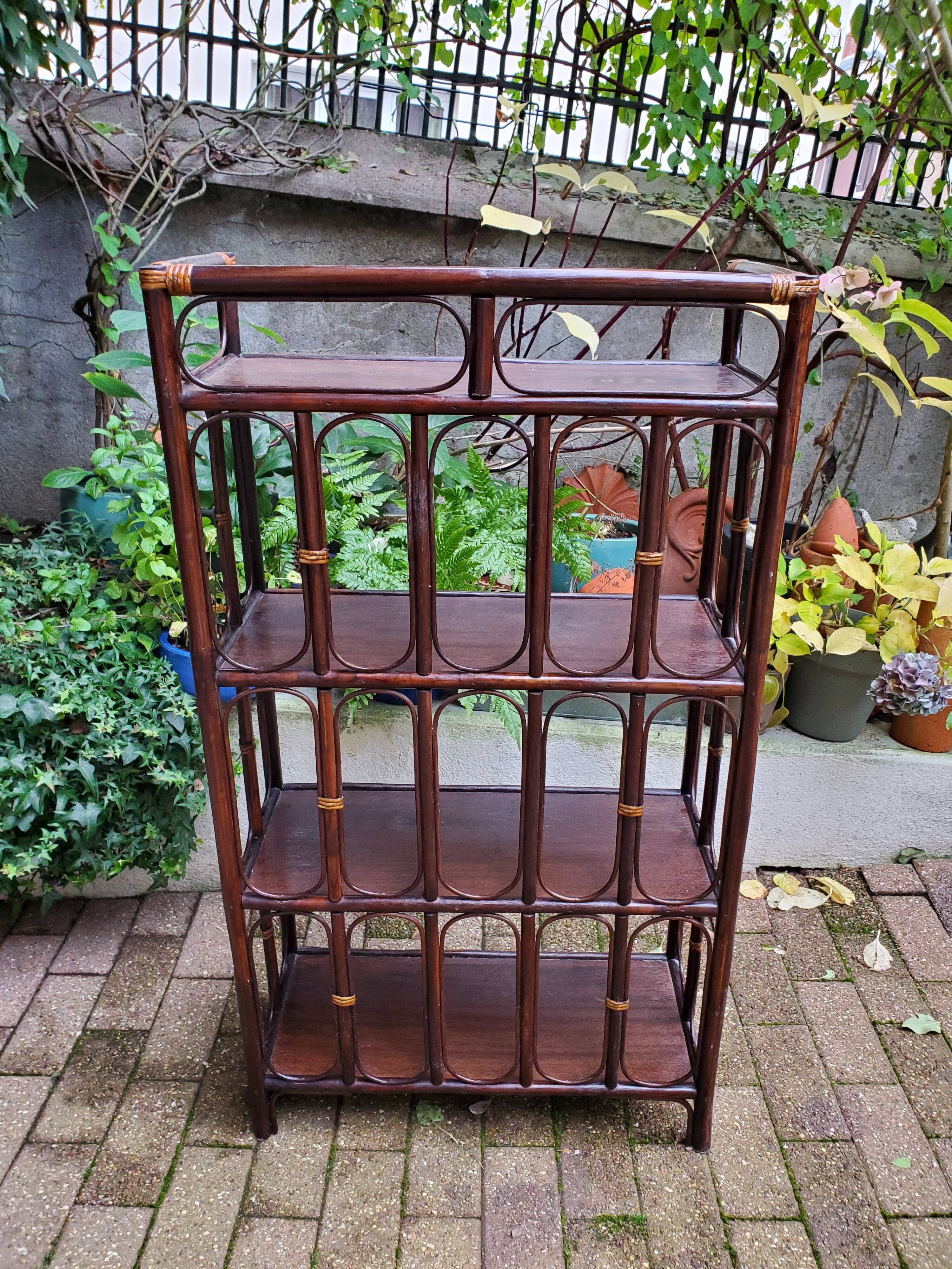 Rattan and wood shelf 70