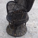 Armchair emmanuel in vintage wicker