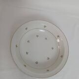 Set of 2 white deep plates with a gold pattern.