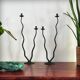 Pair of postmodern brutalist candlesticks in wrought iron, France, 1980s