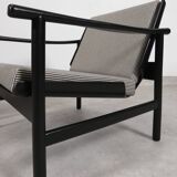 2x wooden Scandinavian arm chairs