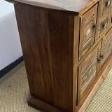 Buffet en bois d'acacia massif 4 portes, 2 tiroirs