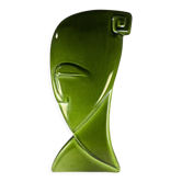 Vase art deco cubist head woman 1920 signed Nierdekorn numbered