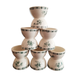 Lot de 6 coquetiers motif fleuri